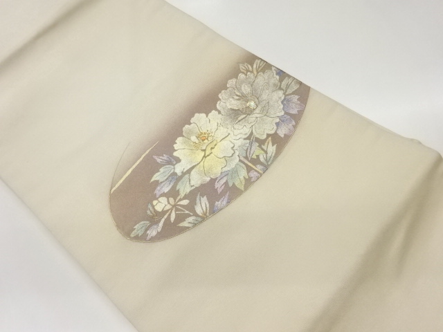 螺鈿金彩牡丹模様名古屋帯